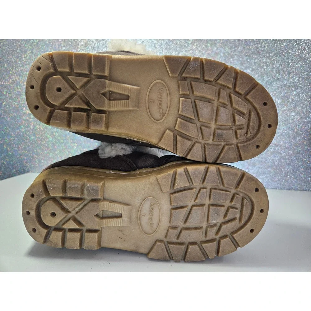 Bearpaw Koda Suede Sheepskin Sherpa‎ Fur Trim Sheepskin Winter Boots Womens 6